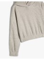 Koton Hooded Basic Sweatshirt Textured Elastic Cuffs