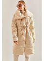 Bianco Lucci Women's Metal Button Quilted Oversize Down Coat