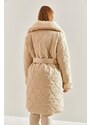 Bianco Lucci Women's Metal Button Quilted Oversize Down Coat