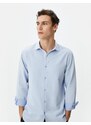 Koton Classic Shirt Half Italian Collar Long Sleeve Buttoned