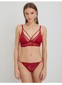 Koton Lace Bralette Bra Unwired Filling Uncovered Christmas Theme