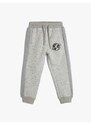 Koton Jogger Sweatpants Print Detail Tied Waist Pocket Raising