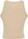 Trendyol Beige Antique/Faded Effect Crop Fitted Halter Neck Cotton Stretchy Knitted Knitted Undershirt