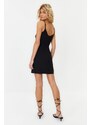 Trendyol Black Straight Cut Strappy Mini Woven Dress