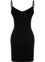 Trendyol Black Straight Cut Strappy Mini Woven Dress