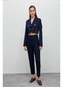 Koton Buttoned Crop Blazer Jacket Double Breasted