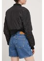 Džínové šortky Desigual SURYM dámské, hladké, high waist, 24SWDD82
