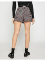 Koton Mini Shorts Skirt with Belt Detail Houndstooth Pattern