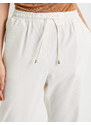 Koton Carrot Trousers with Lace Waist High Waist Pocket Detail