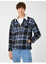 Koton Jacket with Pockets Collar Detailed Check