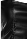 Trendyol Black Faux Leather Strapless Back Zippered Crop Bustier