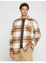 Koton Plaid Lumberjack košilový límec detailní se západkami