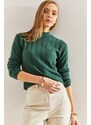 Bianco Lucci Women's Turtleneck Corduroy Knitwear Sweater