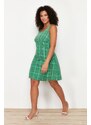Trendyol Curve Green Tweed Woven Plus Size Dress