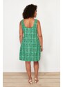 Trendyol Curve Green Tweed Woven Plus Size Dress