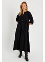 Cool & Sexy Women's Loose Midi Dress Black Q982