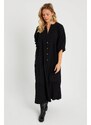 Cool & Sexy Women's Loose Midi Dress Black Q982