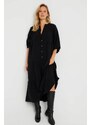 Cool & Sexy Women's Loose Midi Dress Black Q982