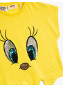 Koton Tweety Licensed T-Shirt. Sequined Embroidered Short Sleeves with Tie Waist Crewneck.