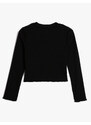 Koton Long Sleeve T-Shirt Crew Neck Color Contrast Stitch Detail Ribbed