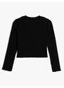 Koton Long Sleeve T-Shirt Crew Neck Color Contrast Stitch Detail Ribbed