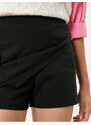 Koton Mini Shorts Skirt Double Breasted Asymmetrical Cut