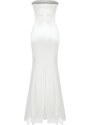 Trendyol Bridal White Fish Knitted Long Wedding/Wedding Evening Dress