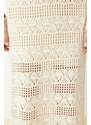 Trendyol Stone Maxi Knitwear Lined Openwork/Pierced Dress