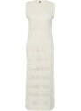 Trendyol Stone Maxi Knitwear Lined Openwork/Pierced Dress