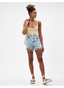 Koton Crop Undershirt Slim Strap U Neck Ribbed