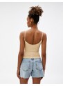 Koton Crop Undershirt Slim Strap U Neck Ribbed