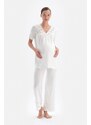 Dagi White Modal Maternity Pajama Bottoms