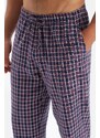 Dagi Navy Blue Plaid Pajamas Set