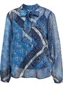 Orsay Tmavě modrá dámská vzorovaná halenka - Dámské