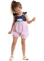 Denokids Sleepy Cat Girl's Woven Jumpsuit