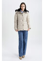 DEFACTO Waterproof Regular Fit Faux Fur Puffer Jacket