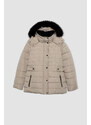 DEFACTO Waterproof Regular Fit Faux Fur Puffer Jacket