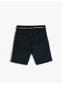 Koton Basic Bermuda Shorts With Belt Detail Pockets Cotton Cotton with Adjustable Elastic Waist.