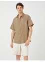 Koton Summer Shirt with Short Sleeves, Classic Collar Buttoned Cotton