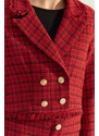 Trendyol Red Premium Regular Woven Plaid Blazer Jacket