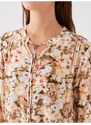 LC Waikiki Women's Tie Collar Patterned Long Sleeve Blouse