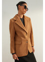 Trendyol Camel Limited Edition Regular Lined Woven Blazer Jacket