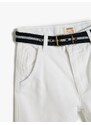 Koton Normal Waist Normal White Boy Shorts 3skb40015tw