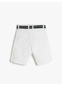 Koton Normal Waist Normal White Boy Shorts 3skb40015tw