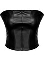 Trendyol Black Crop Faux Leather Bustier