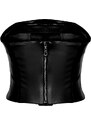 Trendyol Black Crop Faux Leather Bustier