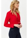 Trendyol Red Crop Woven Lined Jacket