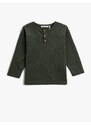 Koton Long Sleeves Crew Neck T-shirt with Button Detail Seer.