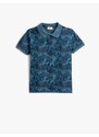 Koton Polo T-Shirt with Short Sleeves, Printed Button Detail, Cotton