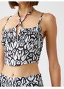 Koton Crop Undershirt Window Detail Patterned